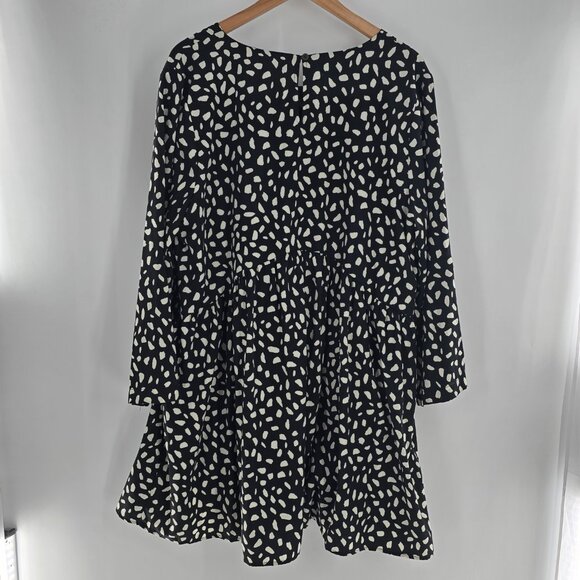 Entro Dress Black + Off White Size 2x Fully lined 3/4 sleeve oversized - Picture 5 of 7